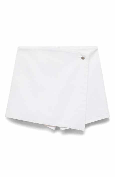MANGO Faux Wrap Denim Skort