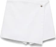 MANGO Faux Wrap Denim Skort