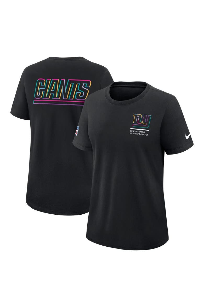 Women's Nike Black New York Giants 2025 NFL Crucial Catch Tri-Blend Dri-FIT T-Shirt, Alternate, color, Black
