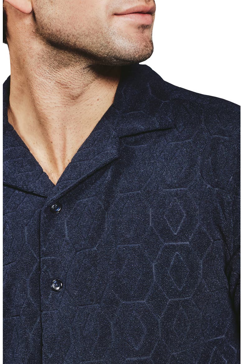 Ponce Terry Cloth Camp Shirt, Alternate, color, NAVY