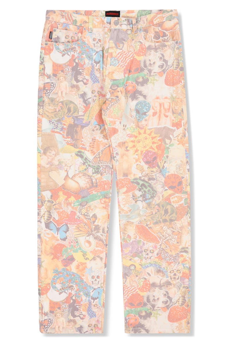 Stickers Straight Leg Jeans, Alternate, color, MULTI