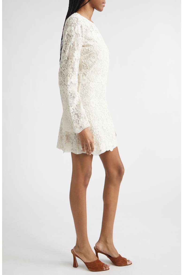 Teresia Long Sleeve Lace Minidress, Alternate, color, DOVE