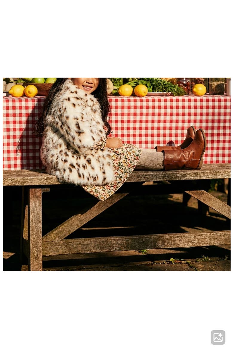 Reese Leopard Faux Fur Coat, Alternate, color, IVORY/GOLD