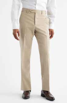 Zanella Devon Flat Front Plaid Wool Dress Pants