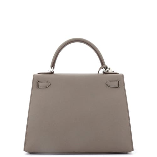 Pre-owned Hermes Hermes Kelly Handbag Grey Epsom With Palladium Hardware 28 In Gray