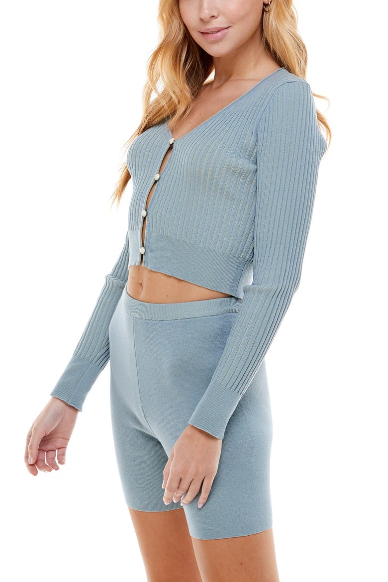 '98 Crop Cardigan, Alternate, color, OASIS BLUE