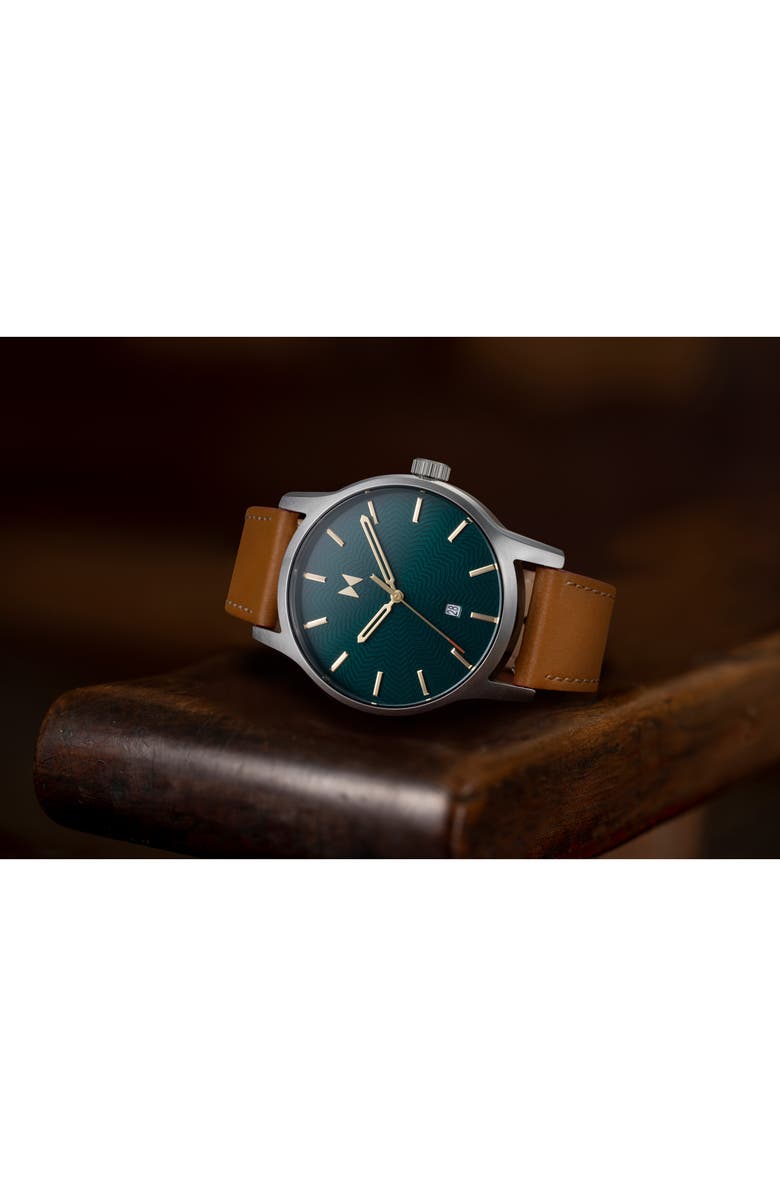 MVMT Classic II Alpine Treasure Leather Strap Watch, 44mm, Alternate, color,