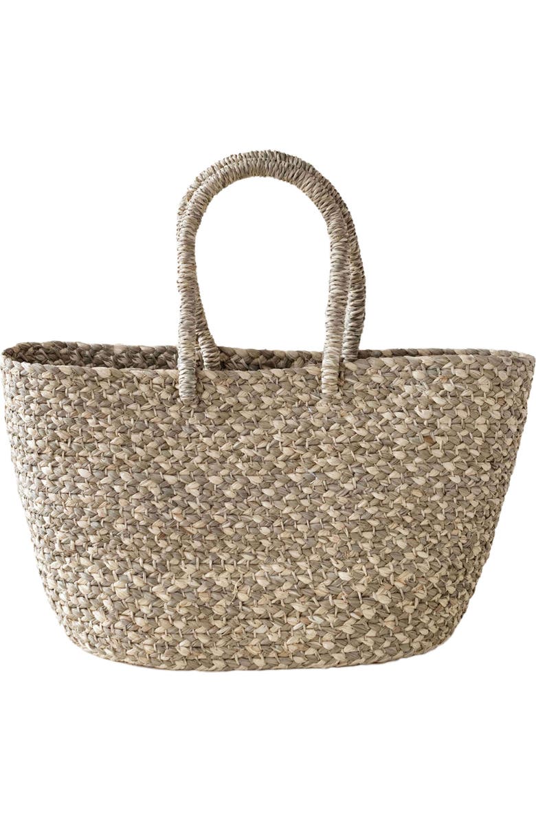 indego africa Braided Raffia Tote Sage and Natural, Main, color, Green And Natural