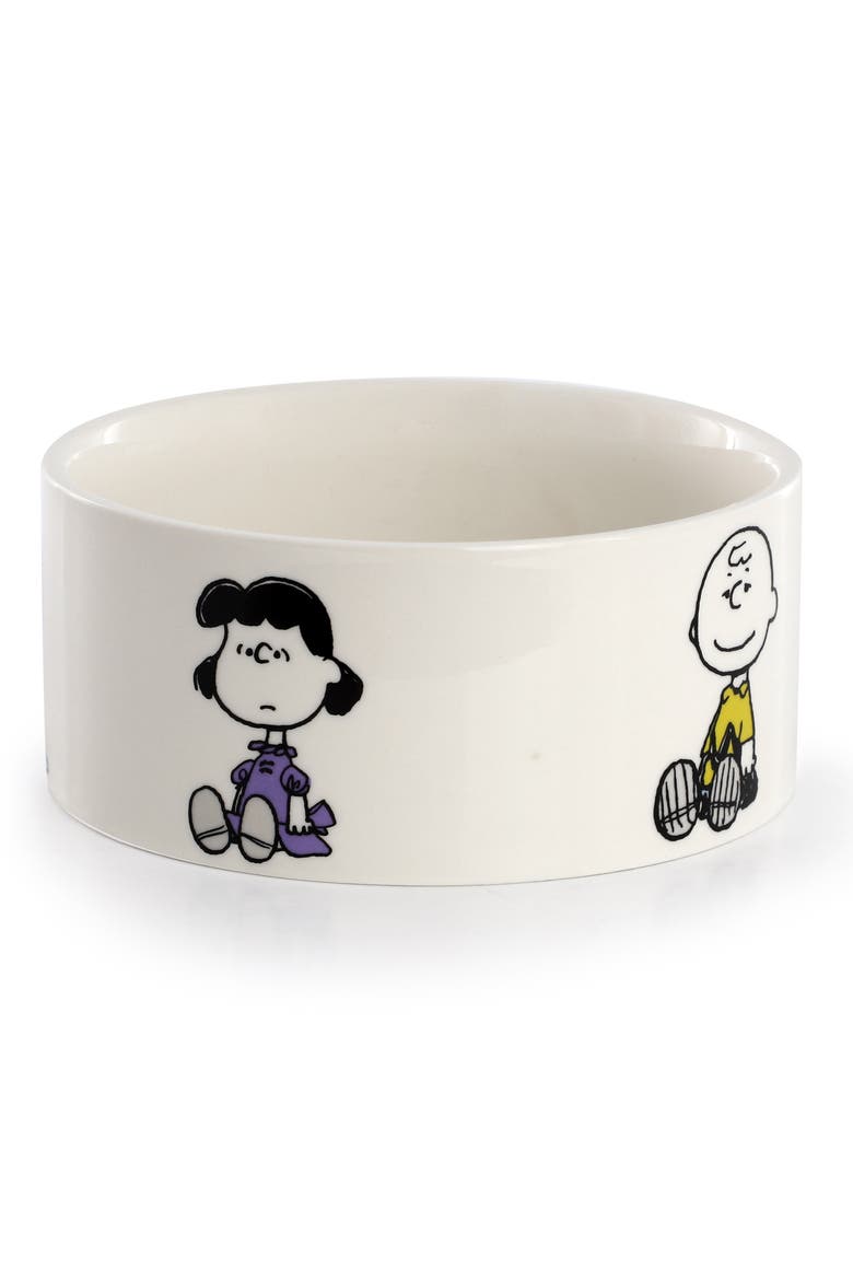 Snack Time 6in Stoneware Pet Bowl, Alternate, color, White