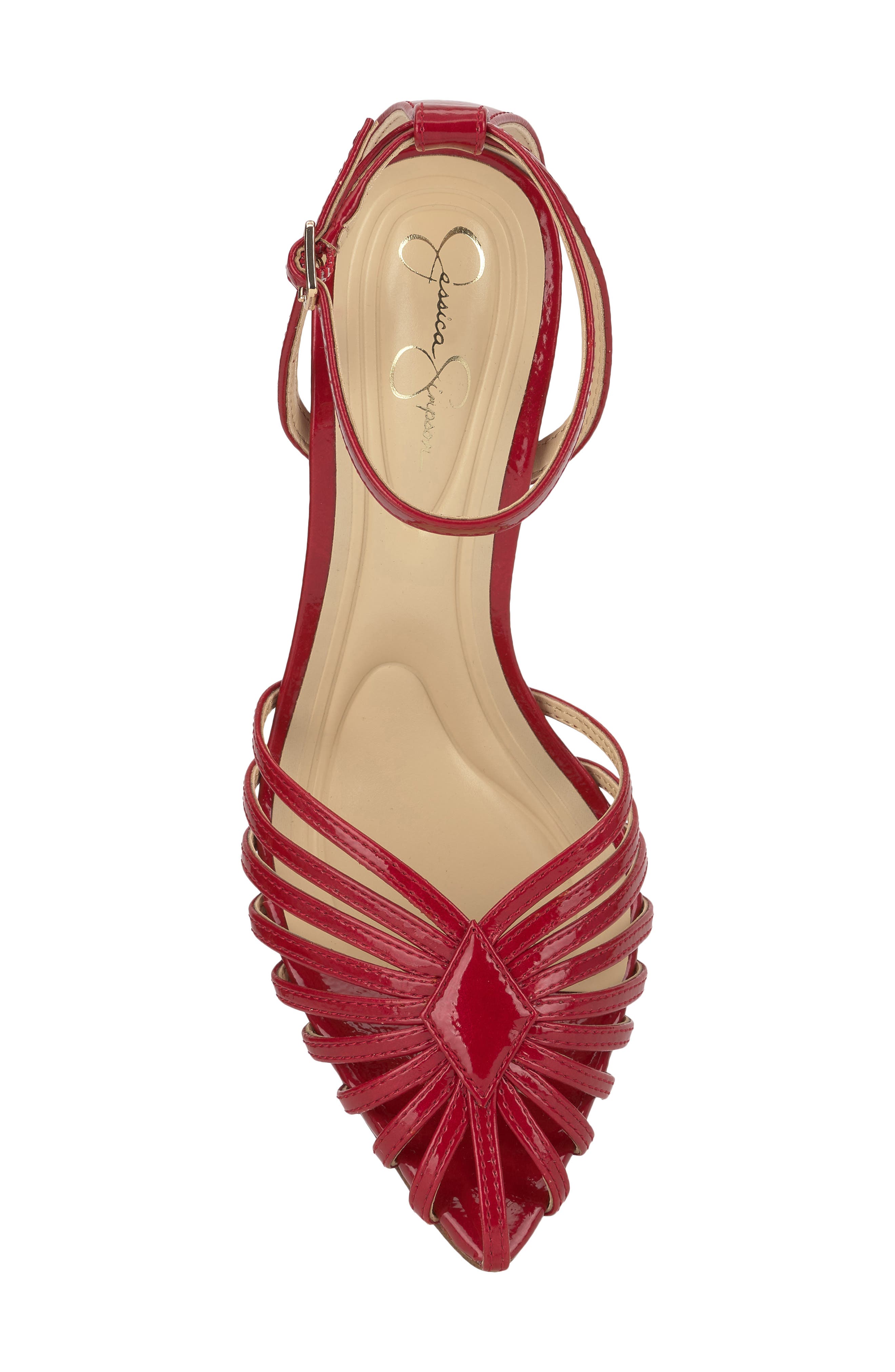 Paveri Ankle Strap Pointed Toe Pump, Alternate, color, RED MUSE