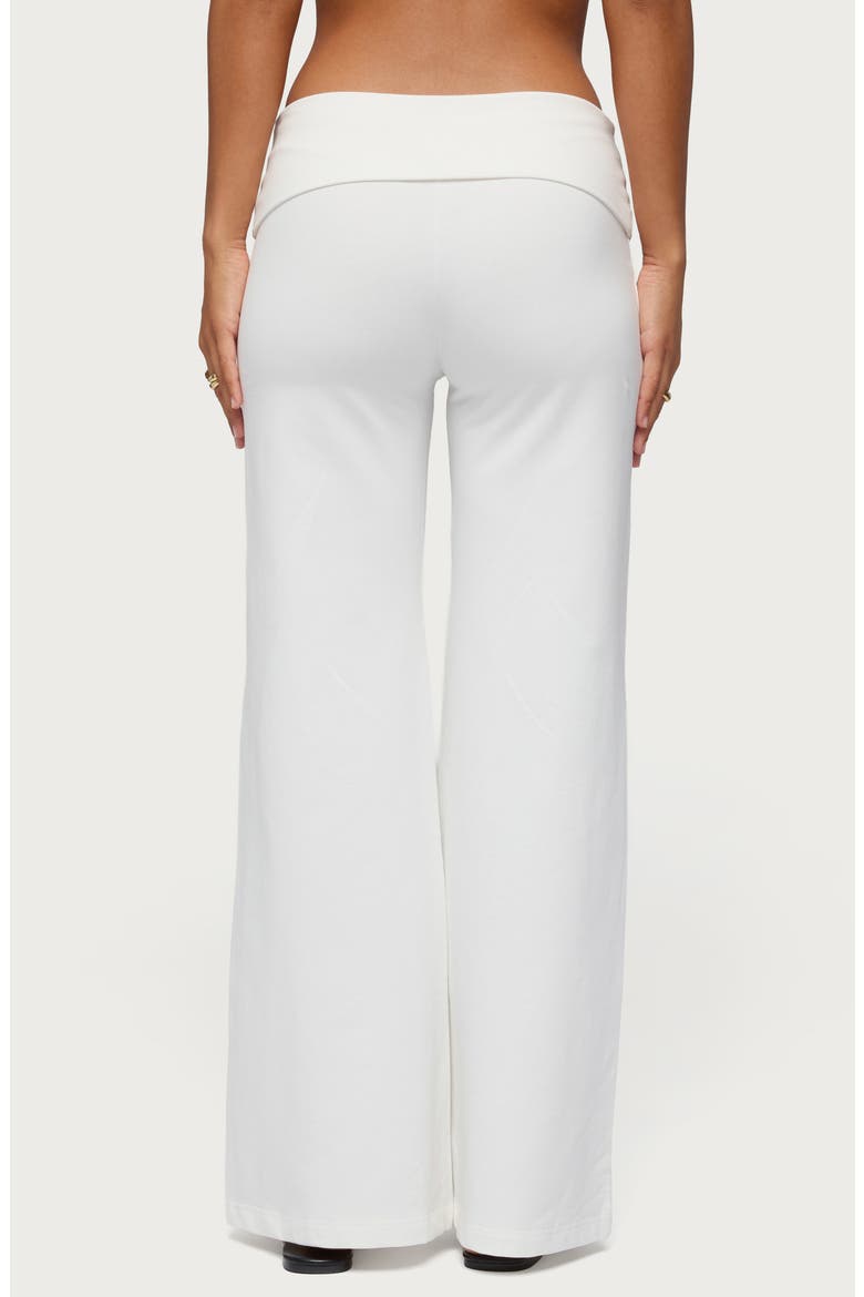 Wide Leg Foldover Pants, Alternate, color, WHITE