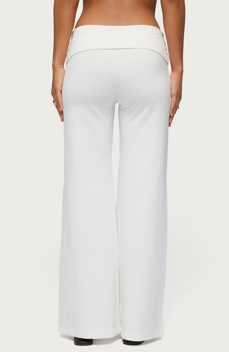 EDIKTED Wide Leg Foldover Pants, Alternate, color, 