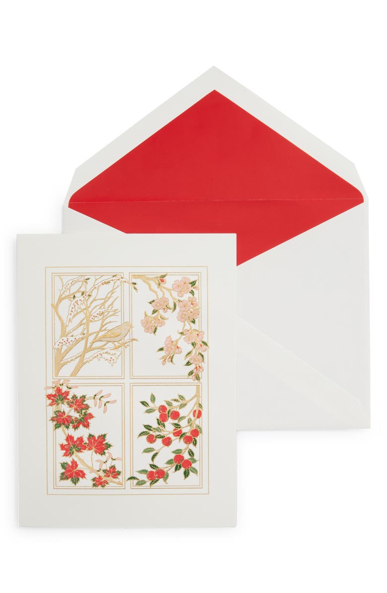 Crane Four Seasons Holiday Card, Main, color, Red/ White