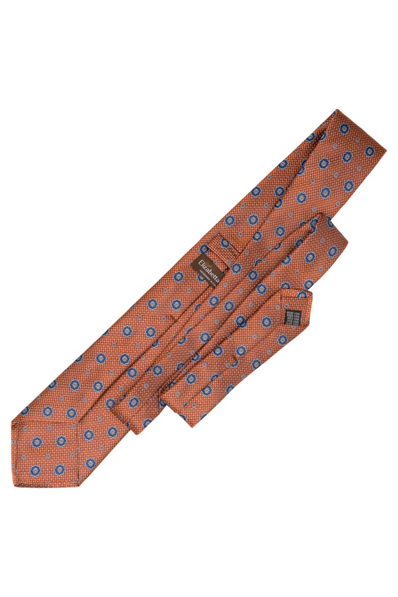 Deruta - Silk Jacquard Tie for Men, Alternate, color, Burnt Orange