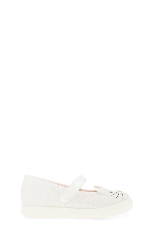 Tucker + Tate Kids' Kitty Cat Mary Jane In White Shimmer
