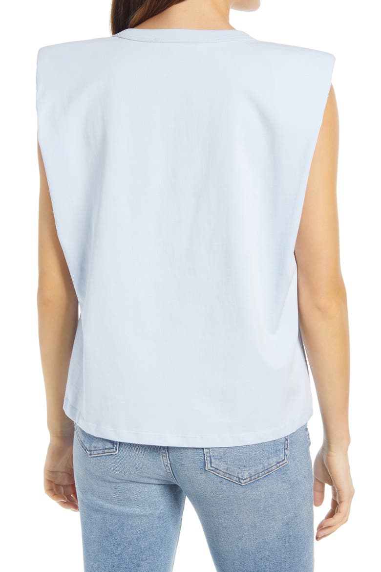 Padded Shoulder T-Shirt, Alternate, color, POWDER BLUE