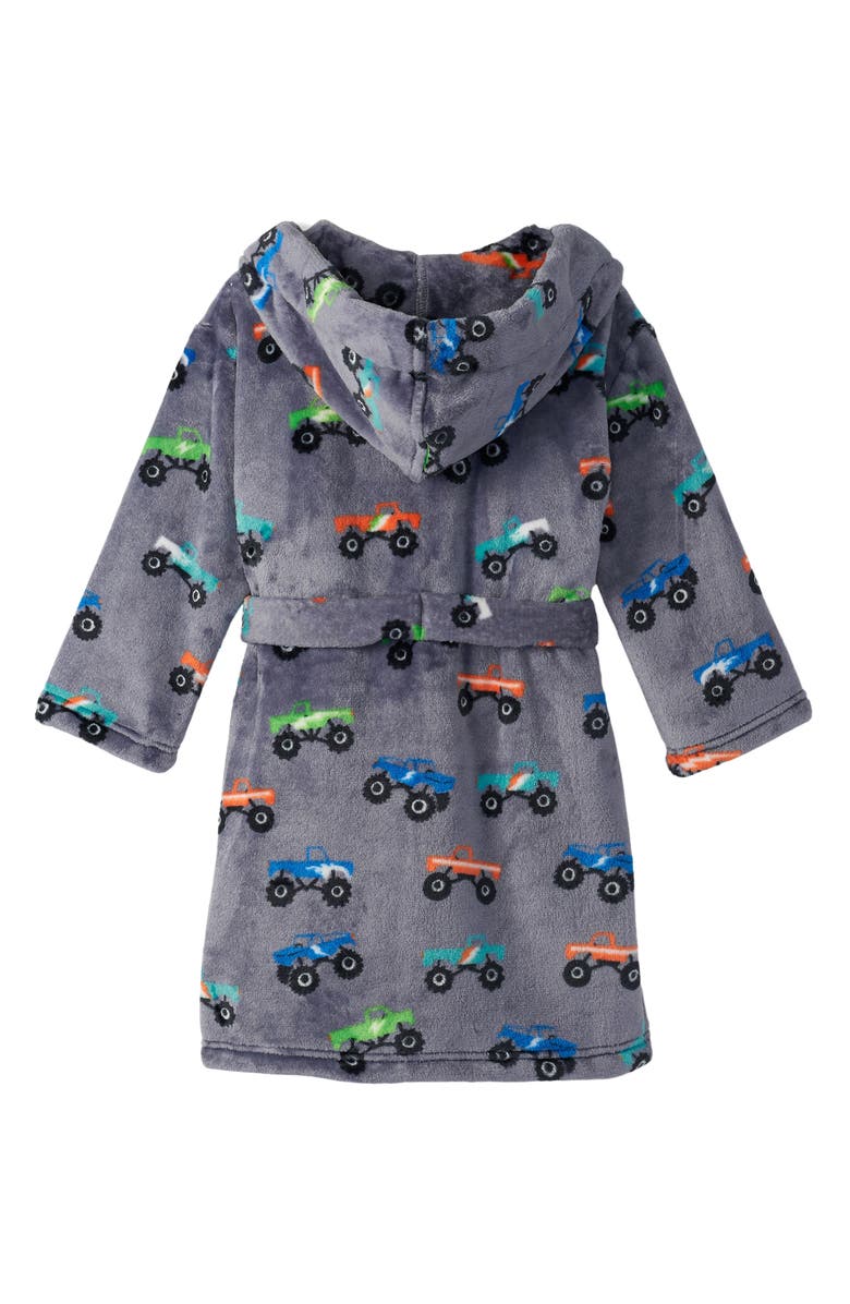 Hatley Kids' Monster Trucks Hooded Fleece Robe, Alternate, color,