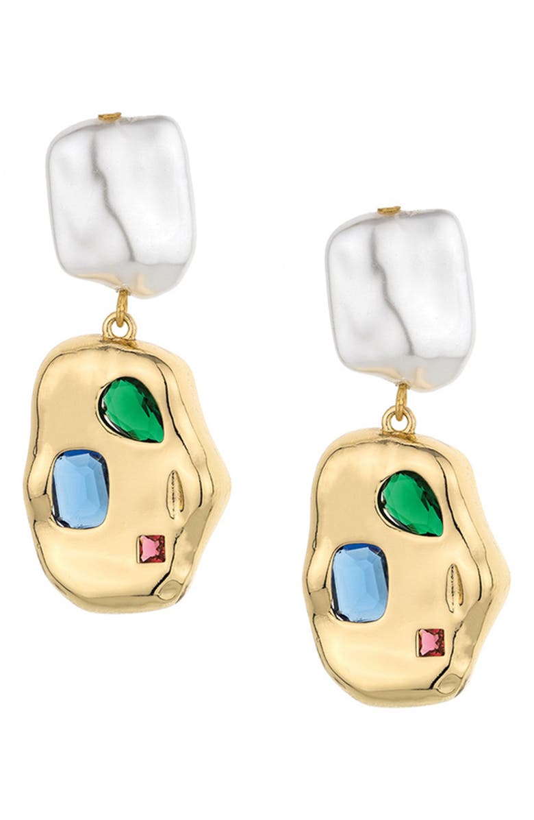 Ettika Rainbow Nugget Drop Earrings, Main, color,