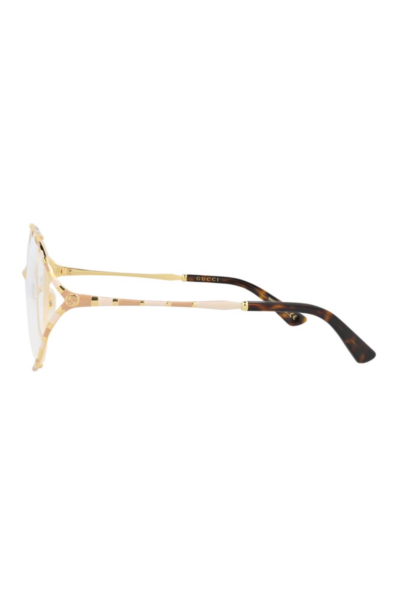 56mm Round Optical Glasses, Alternate, color, GOLD GOLD TRANSPARENT