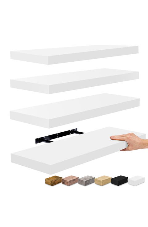 24" x 9" Set of 4 Floating Wall Shelves