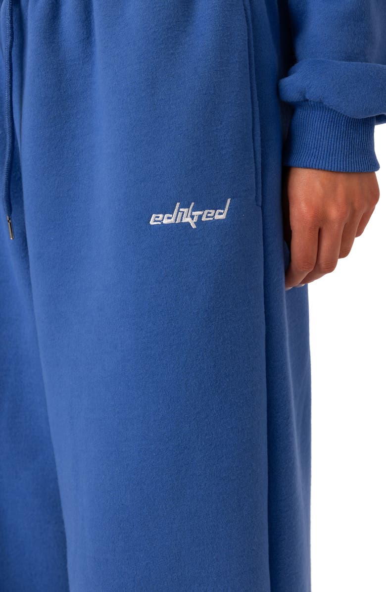 EDIKTED Breanna Low Rise Wide Leg Sweatpants, Alternate, color, Blue