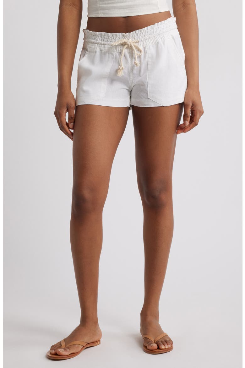 Oceanside Cotton Drawstring Shorts, Main, color, SEA SALT