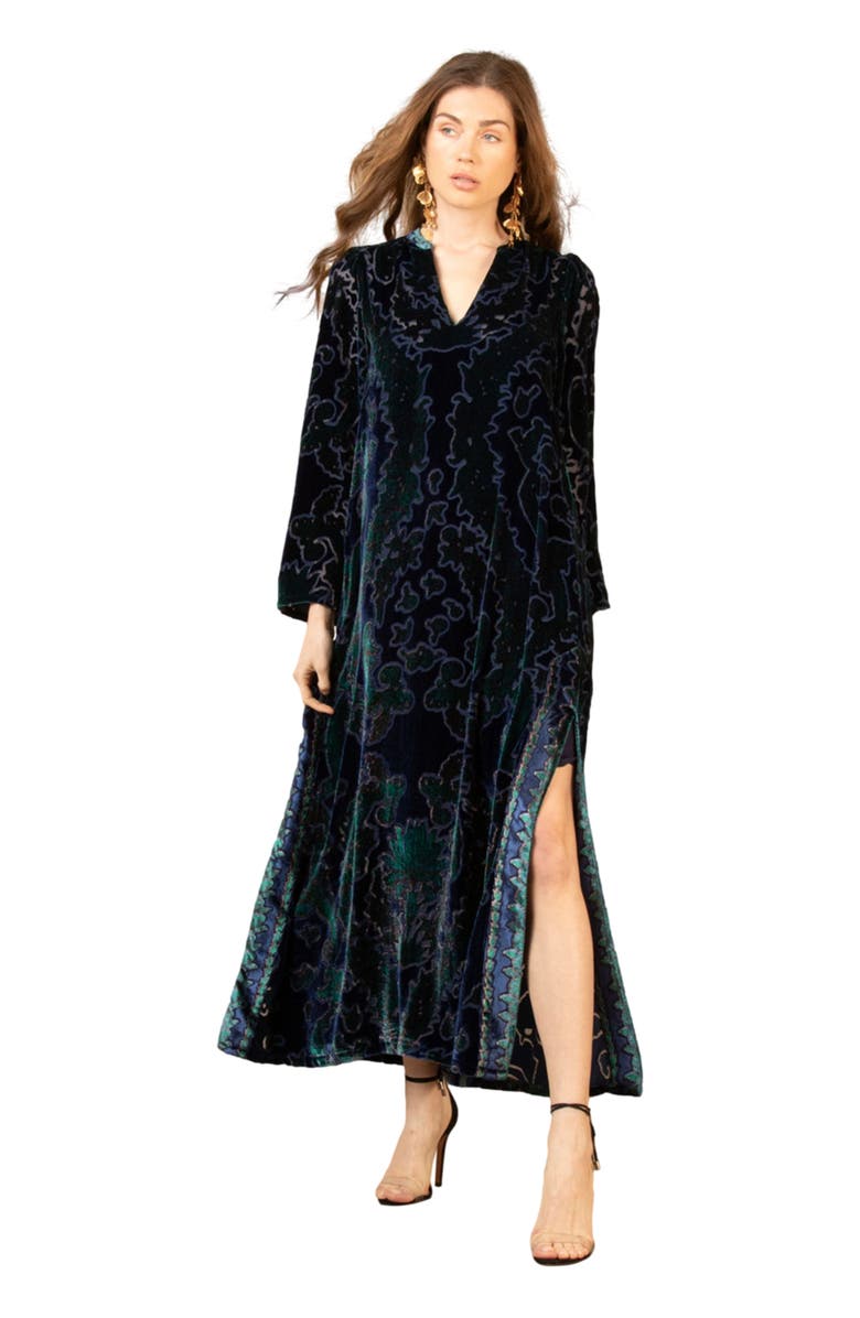Hale Bob Emberlynn Velvet Dress, Alternate, color, Navy