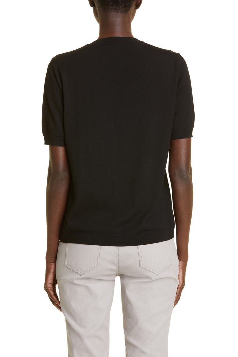Short Sleeve Sweater, Alternate, color, BLACK