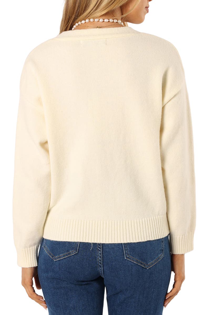 Petal & Pup Reign Flower Embellished Cardigan, Alternate, color, Cream