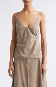 ST. AGNI Low Back Suede Tie Top
