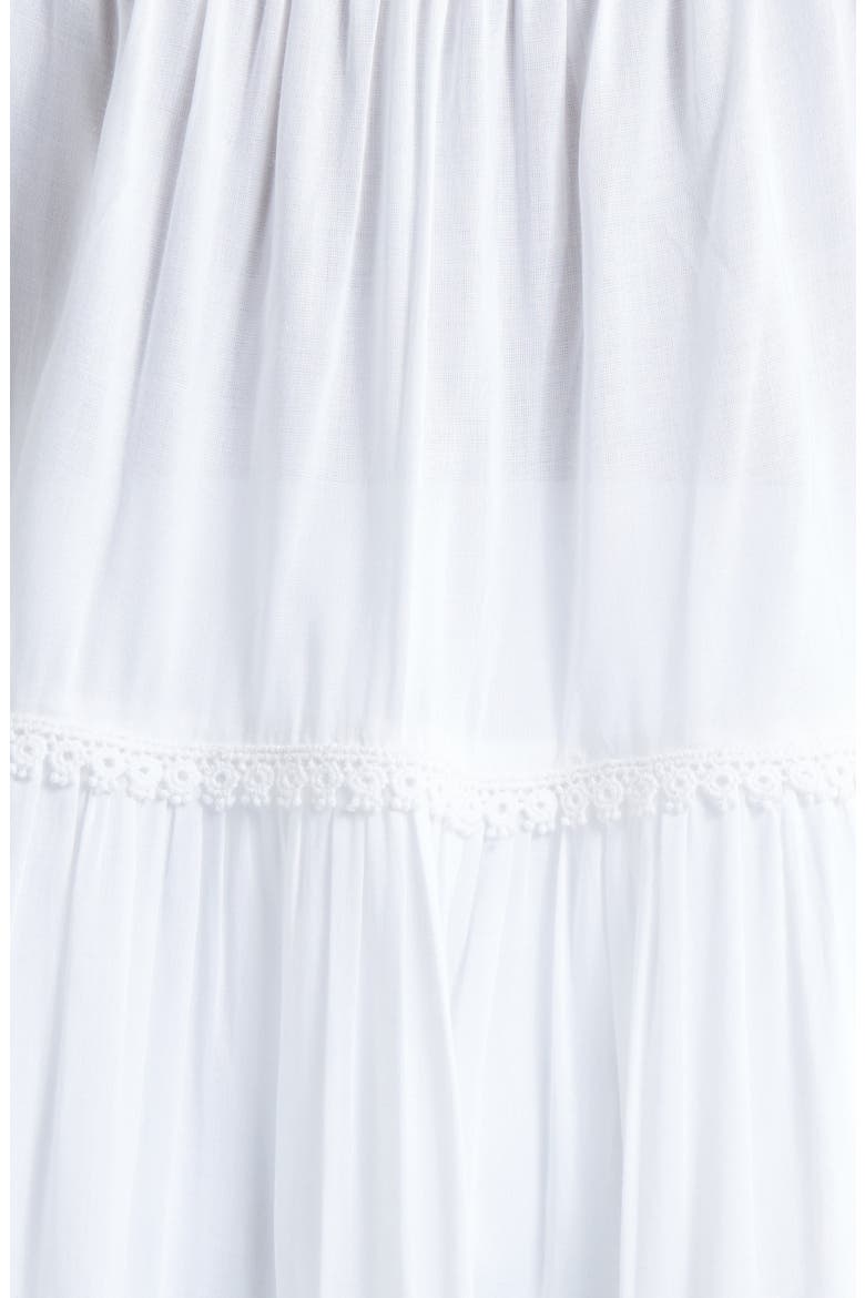 Makenzy Eyelet Tassel Strap Cover-Up Minidress, Alternate, color, WHITE/ PALM GREEN