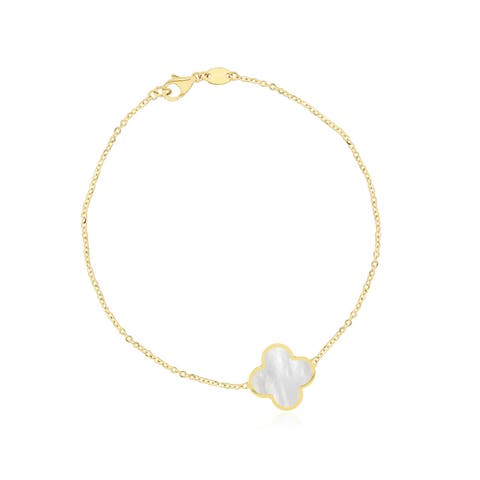 Small Mother of Pearl Single Clover Bracelet