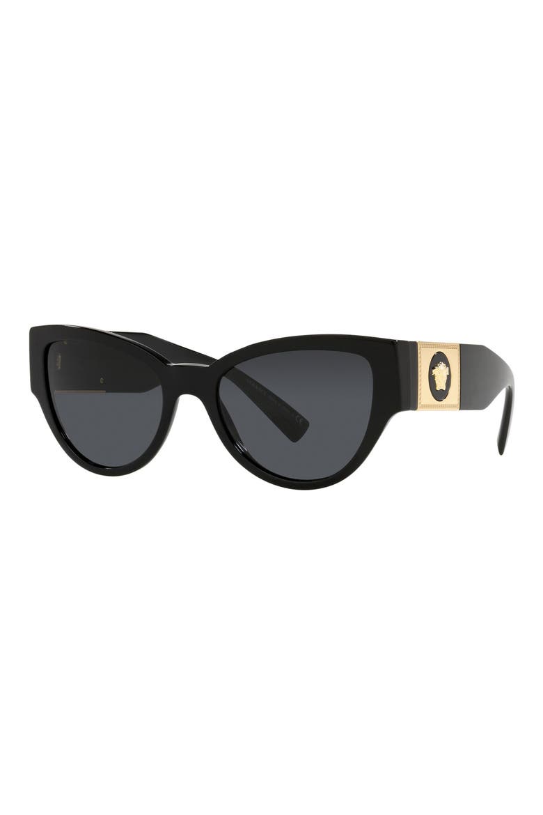 Phantos 55mm Cat Eye Sunglasses, Alternate, color, BLACK
