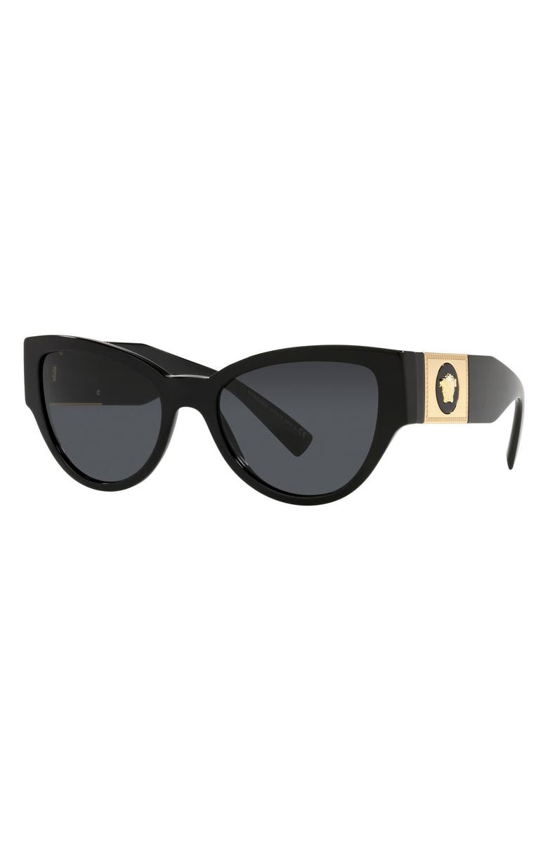 Versace Phantos 55mm Cat Eye Sunglasses, Alternate, color, Black