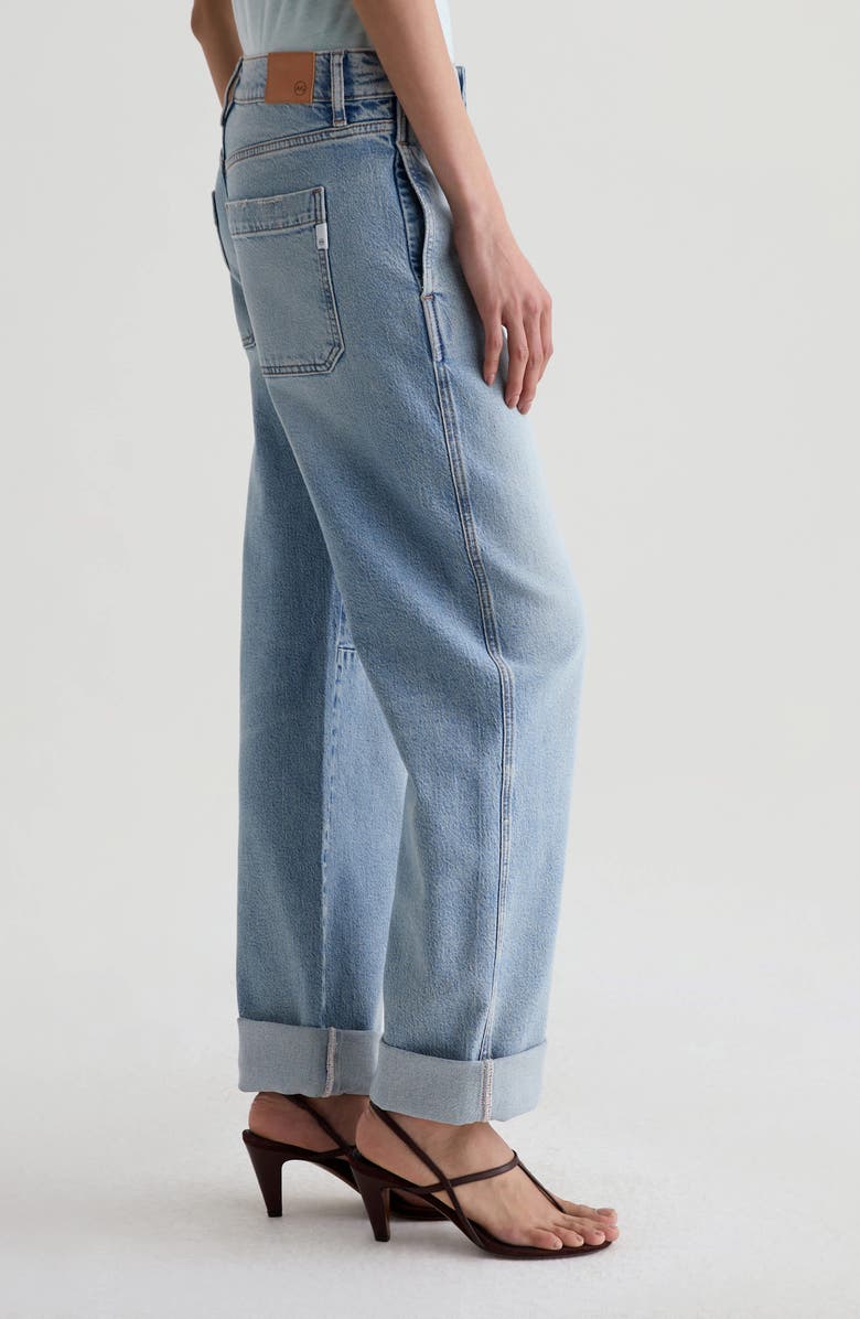 AG Mercer Cuffed High Waist Barrel Jeans, Alternate, color, Highway 29