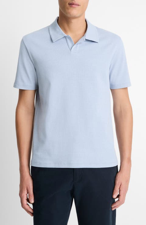 Johnny Collar Houndstooth Cotton Polo