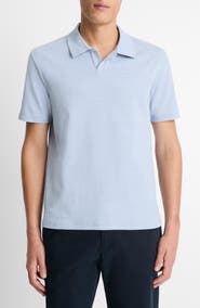 Vince Johnny Collar Houndstooth Cotton Polo