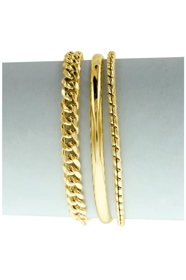 Mixed Chain 4-Piece Bracelet Set, Alternate, color, GOLD