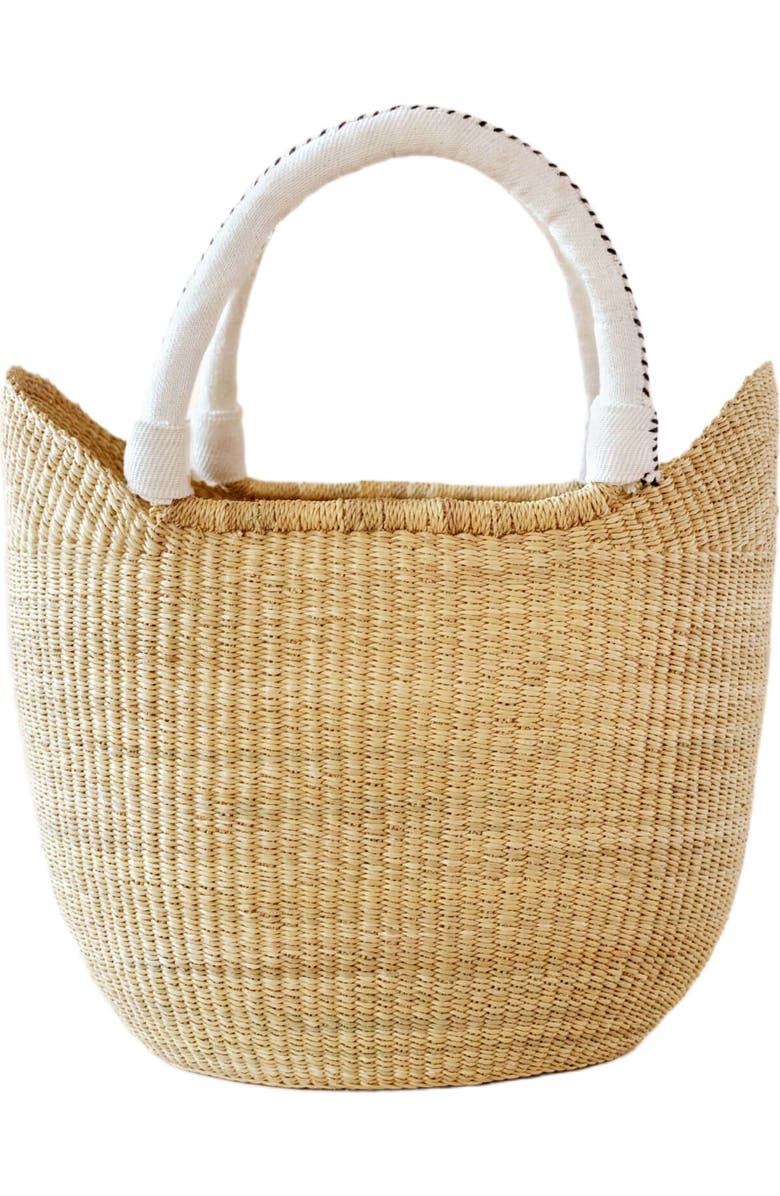 indego africa Natural Bolga Tote Cream, Main, color, Natural