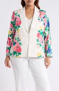 Tahari ASL Floral Double Breasted Blazer
