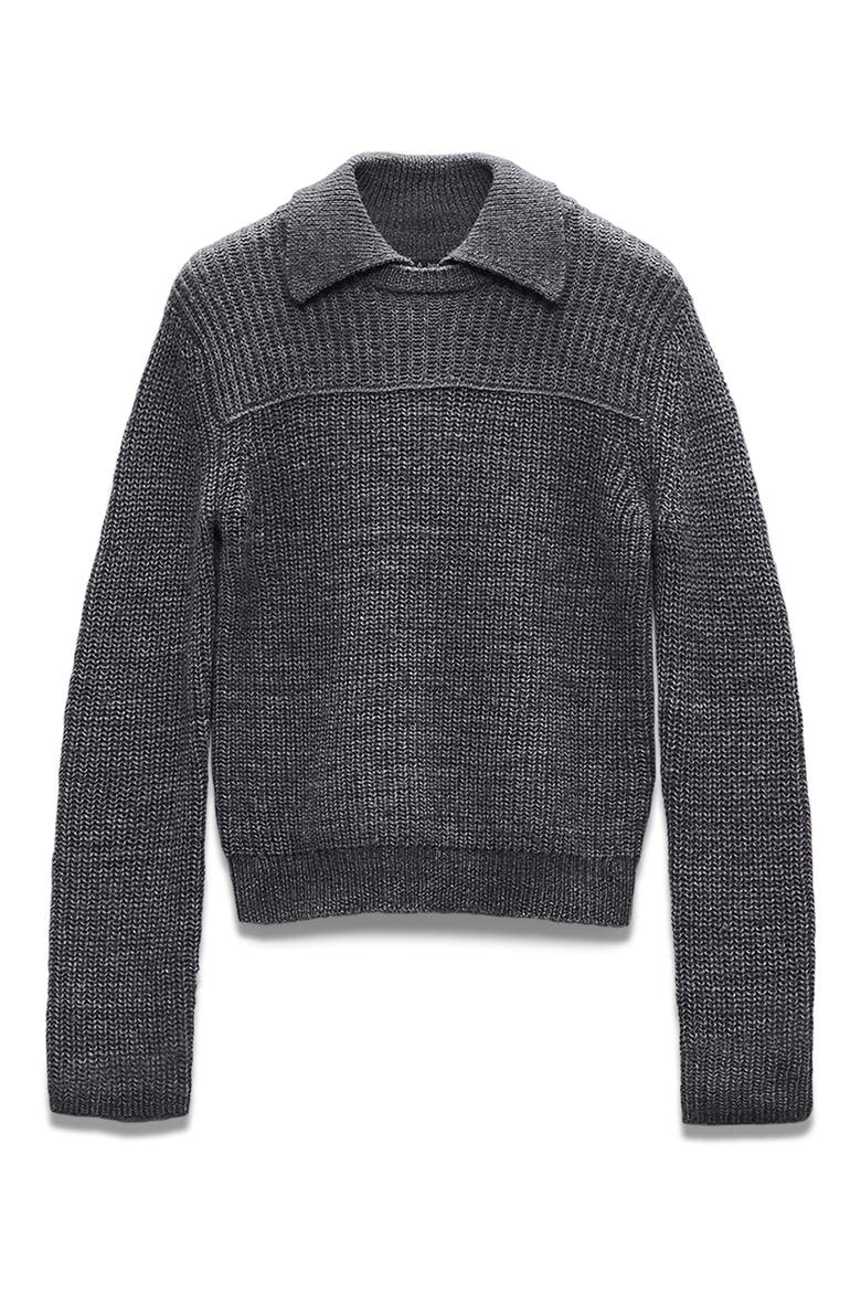Madix Wool & Alpaca Blend Sweater Polo, Alternate, color, CHARCOAL