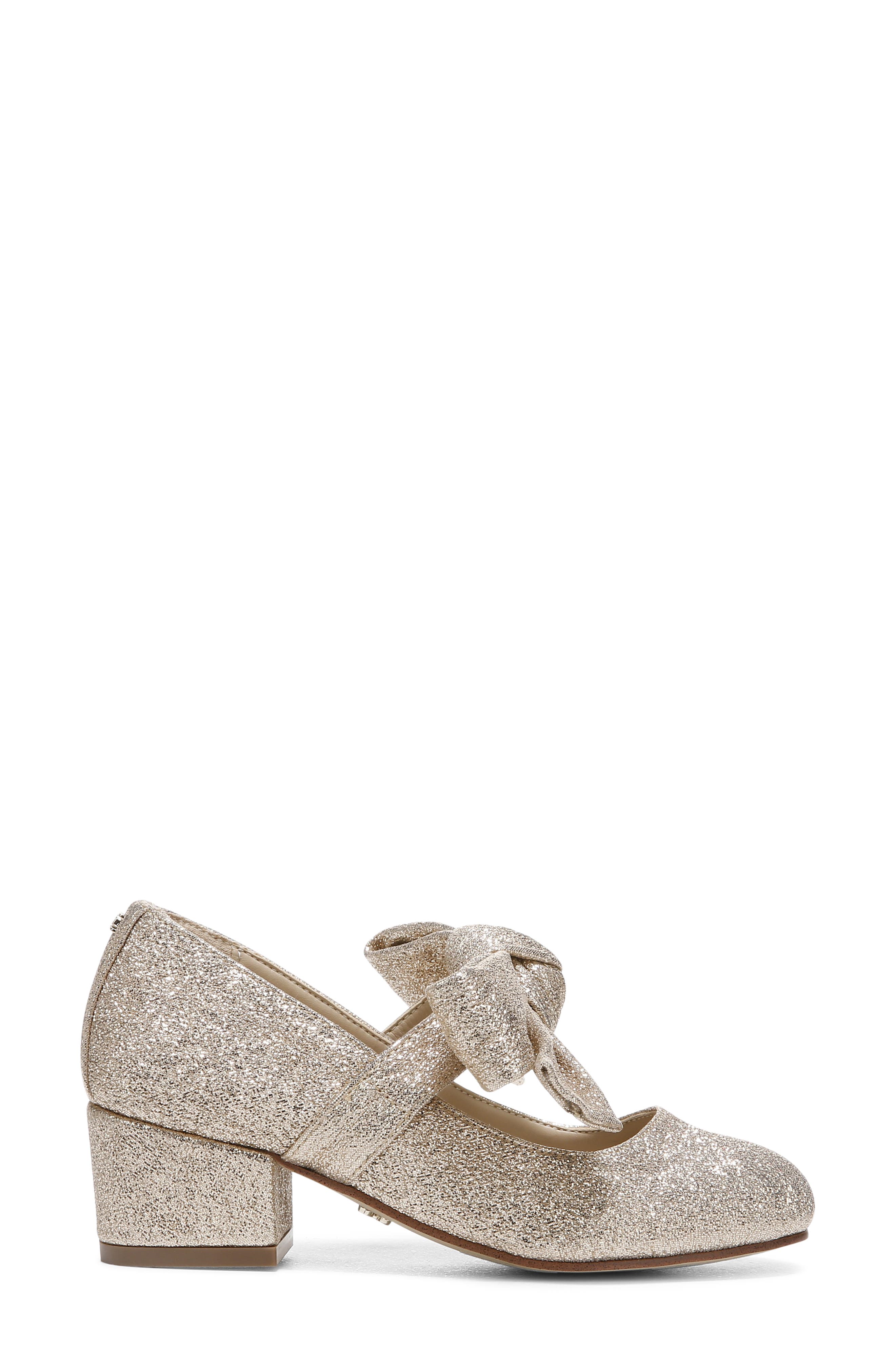 Kids' Teddy Glitter Bow Sandal, Alternate, color, GOLD GLITTER