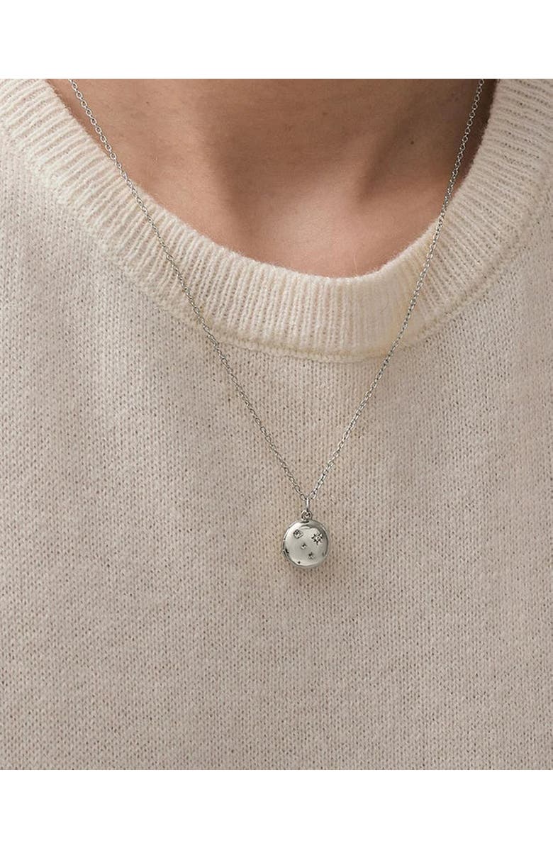 Astley Clarke Silver Tiny Star Mini biography locket, Alternate, color, Silver