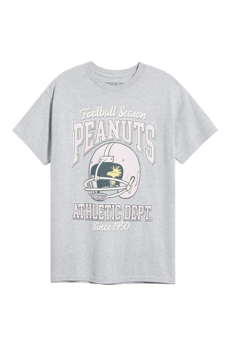 Peanuts® Football Cotton Graphic T-Shirt, Alternate, color, HEATHER GREY