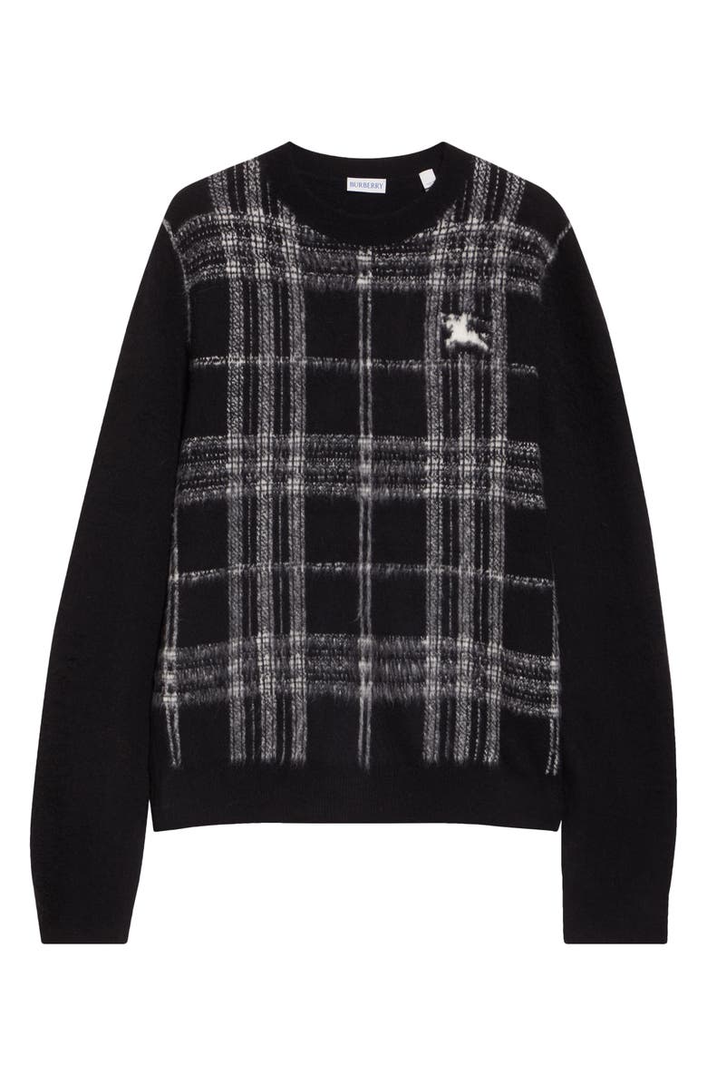Burberry Tarron EKD Wool Blend Sweater, Alternate, color, Black/ White