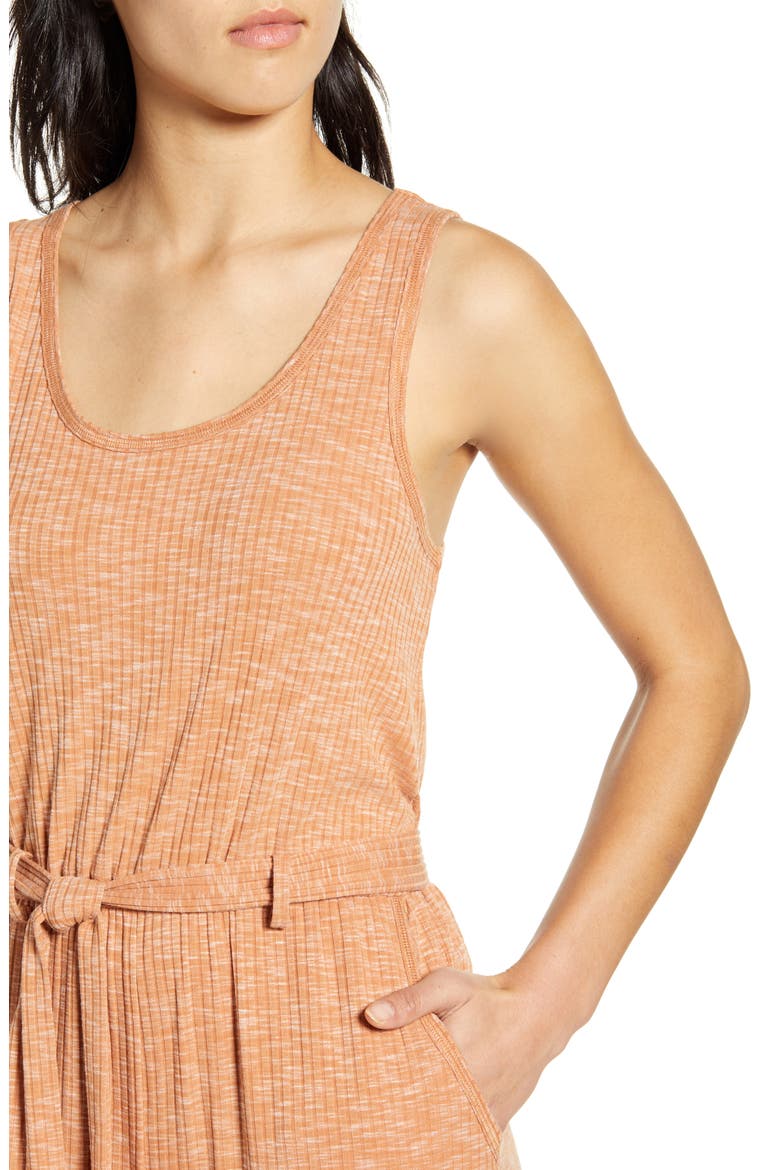 Devin Mélange Rib Jumpsuit, Alternate, color, HAZEL