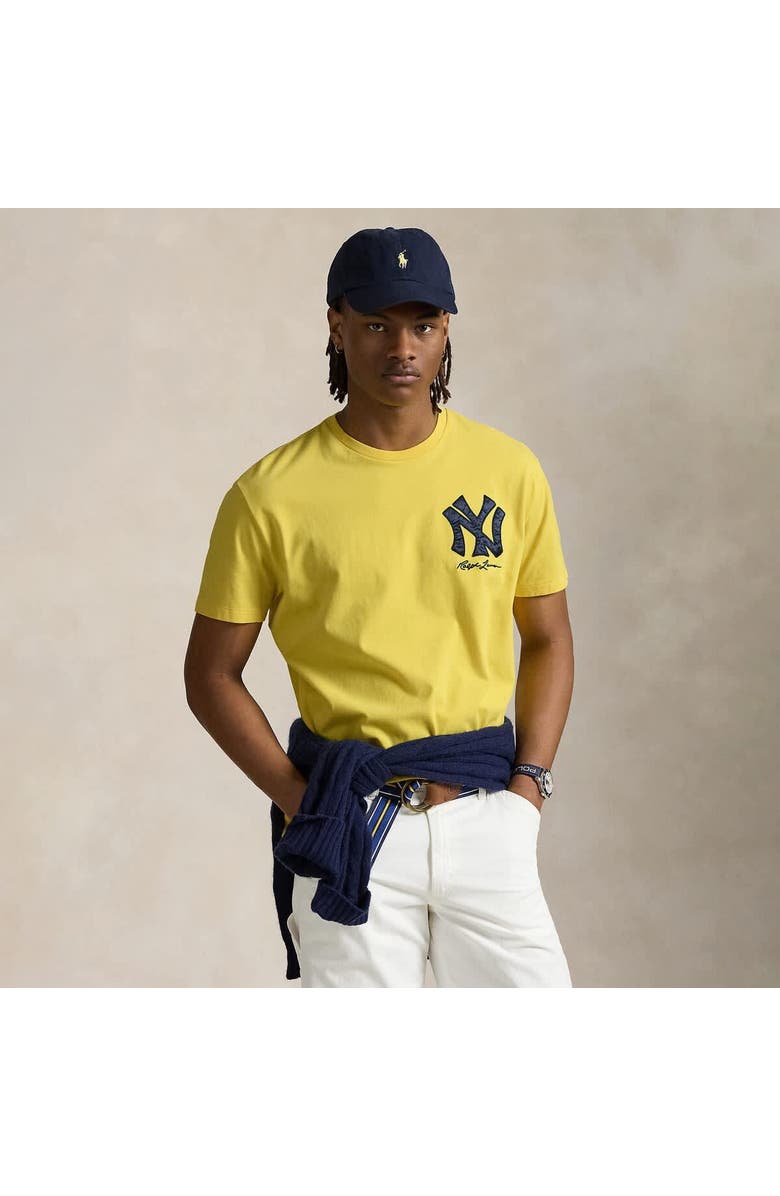 Polo Ralph Lauren Yellow Yankees  Jersey T-Shirt, Main, color, 