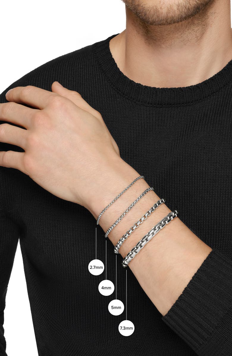 David Yurman Men's Box Chain Bracelet in Sterling Silver, 4mm, Alternate, color, Silver