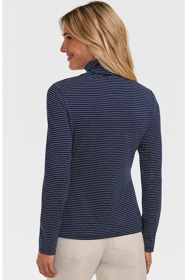 Lightweight Jersey Long Sleeve Turtleneck, Alternate, color, Deep Sea Navy Thin Stripe