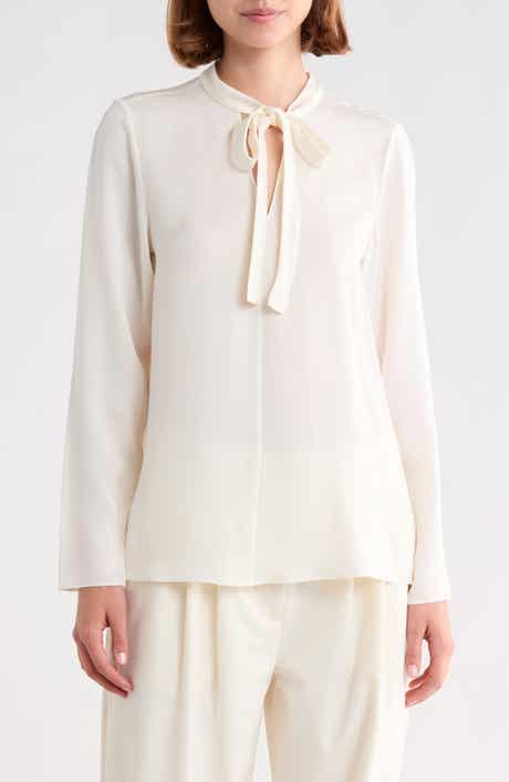 Tie Neck Long Sleeve Top